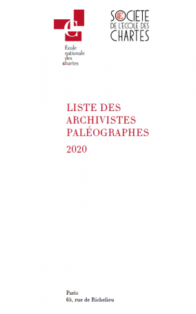 Couverture de la Liste des archivistes paléographes 2020