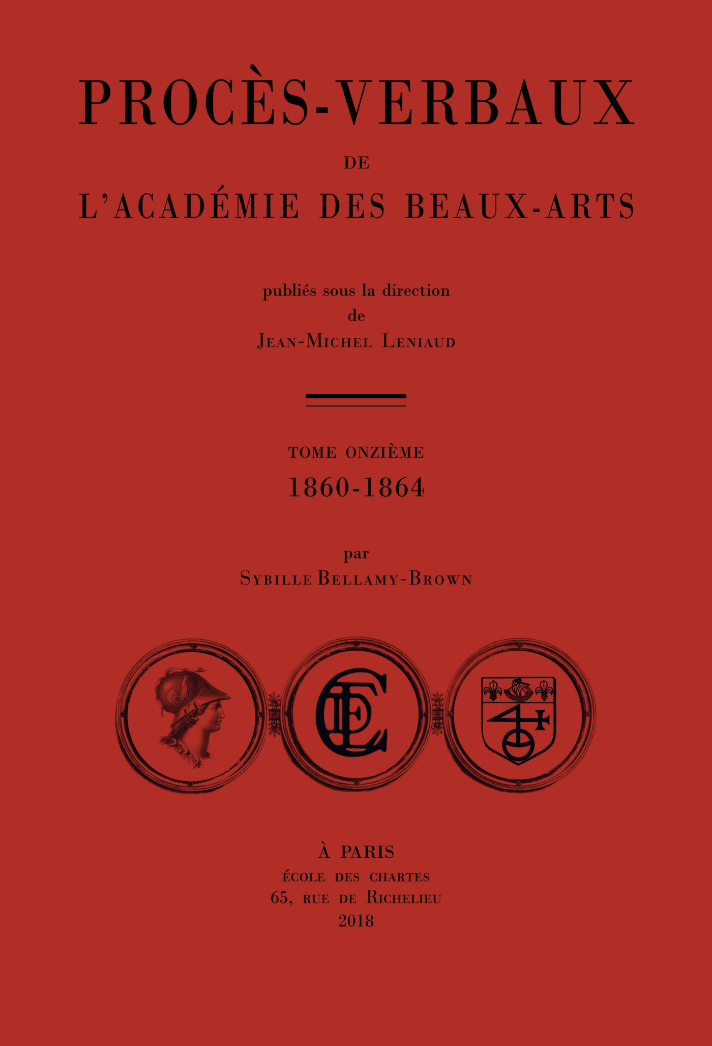 Couverture des Procès-verbaux de l'Académie des beaux-arts : 1860-1864, t. XI