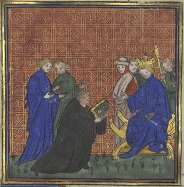 Miniature dans Tite-Live, Histoires, décades I à III, traduction de « frère Pierre Berceure » (date : 1301-1400) © Gallica