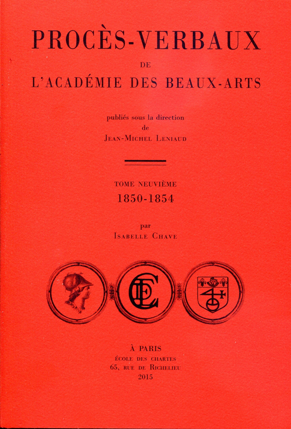 Procès-verbaux de l'Académie des beaux-arts 1850-1854