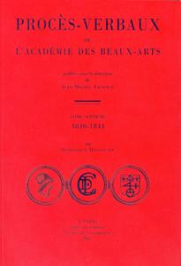 Couverture de « Procès-verbaux de l’Académie des beaux-arts » © Énc