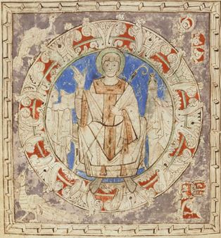 Enluminure du début du XIe siècle représentant Germain - Bnf Latin 12610, f.40v