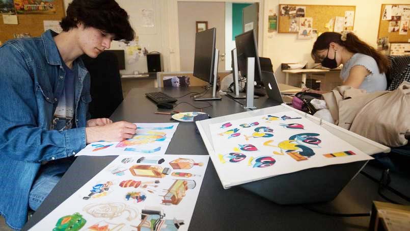 Étudiants en prepa animation a l’École des gobelins (Paris le 11/05/2021)  