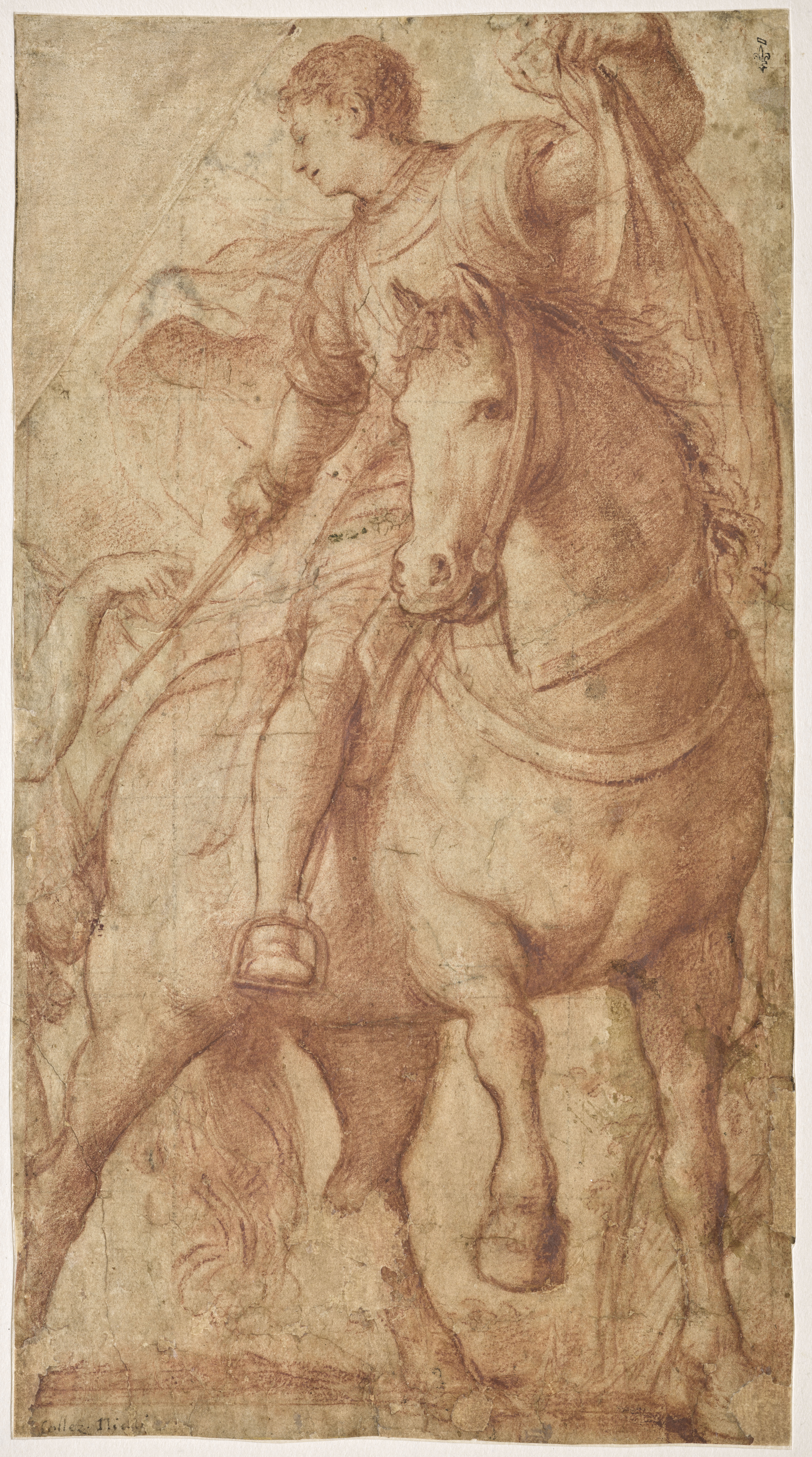 Saint Martin à cheval, partageant son manteau, Giovanni Antonio de Sacchis, dit Il Pordenone (Pordenone, 1483/1484 – Ferrare, 1539) 