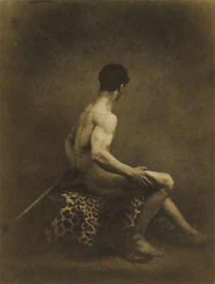 Eugène Durieu - Modèle posé pour Eugène Delacroix - Juin 1854 - Tirage sur papier salé d'après négatif sur papier 