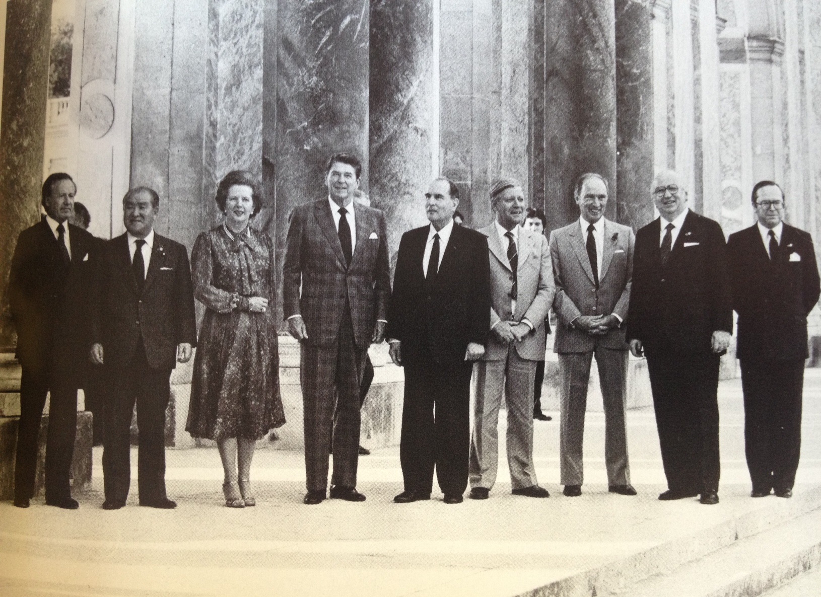 Chefs d'Etat et de gouvernement du G7, au grand Trianon en juin 1982 