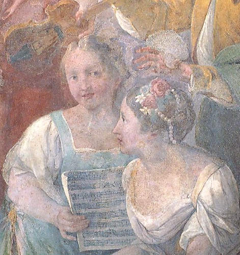 Trompe-l'oeil « Le putte curiose » (salle de musique de l'Ospedaletto, Venise) 