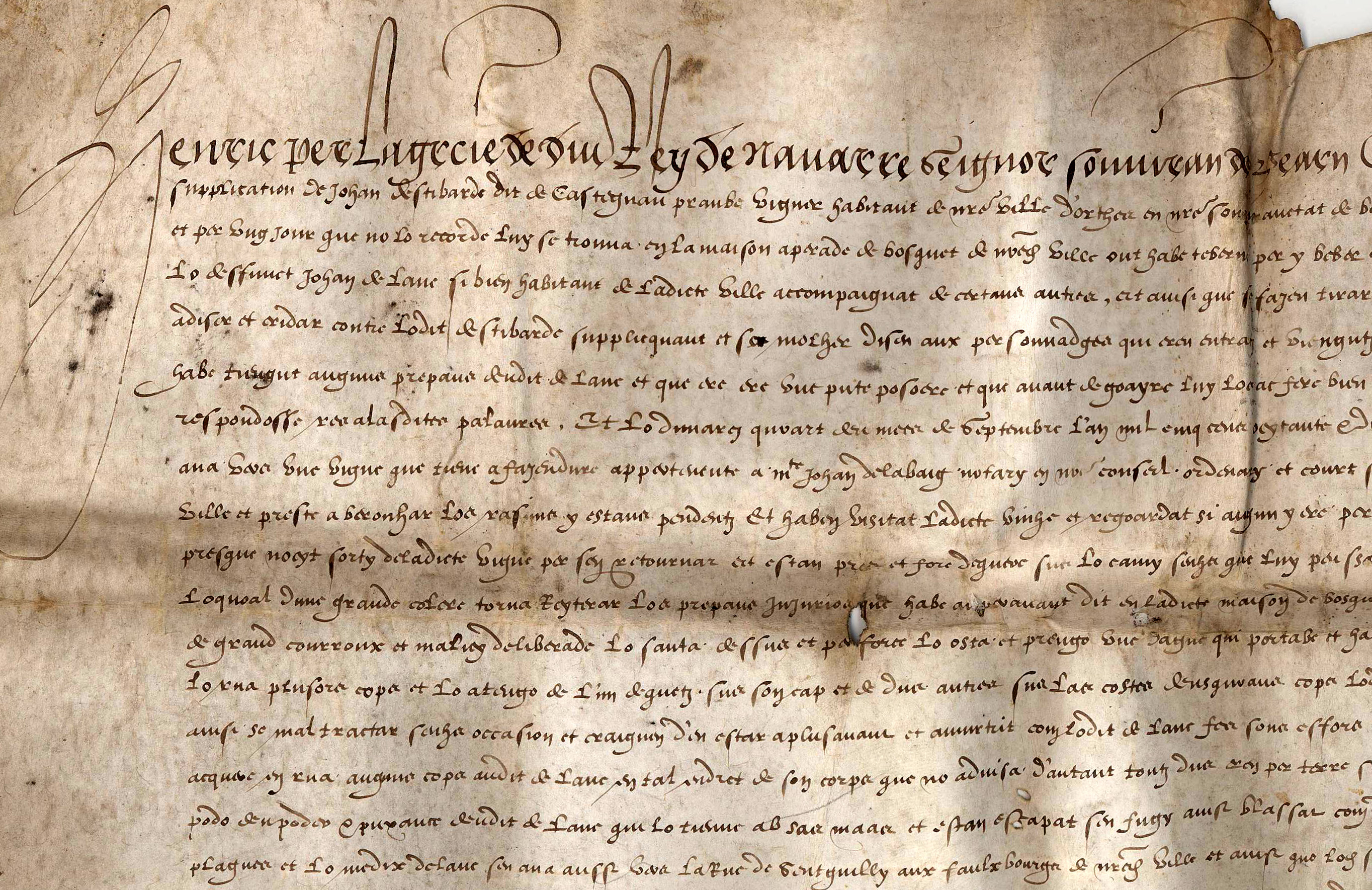 Lettre de rémission accordée par Henri III de Navarre [futur Henri IV] à Jean d’Estibarde le 1er avril 1583 à Nérac 