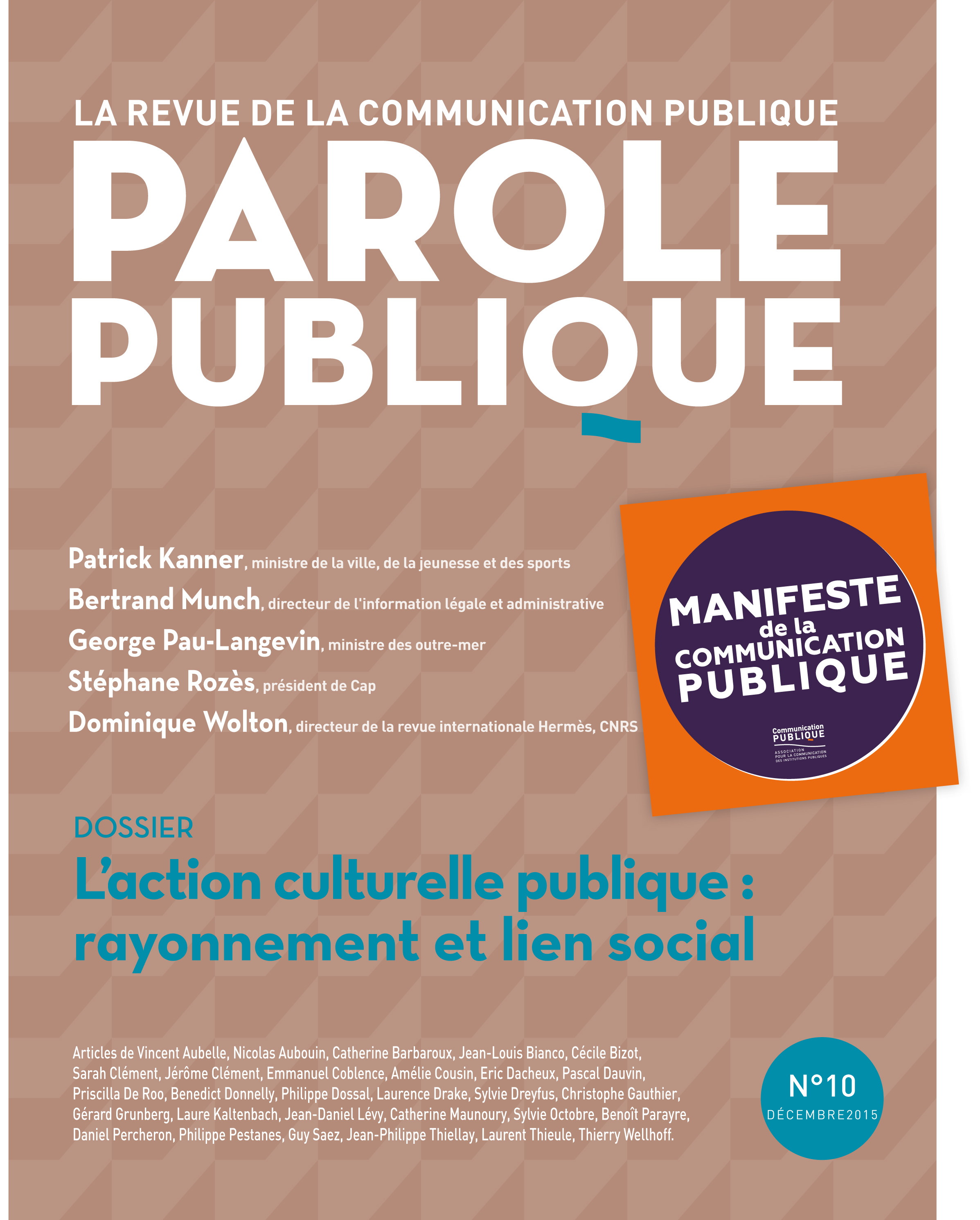 Couvertue de Parole publique (décembre 2015)