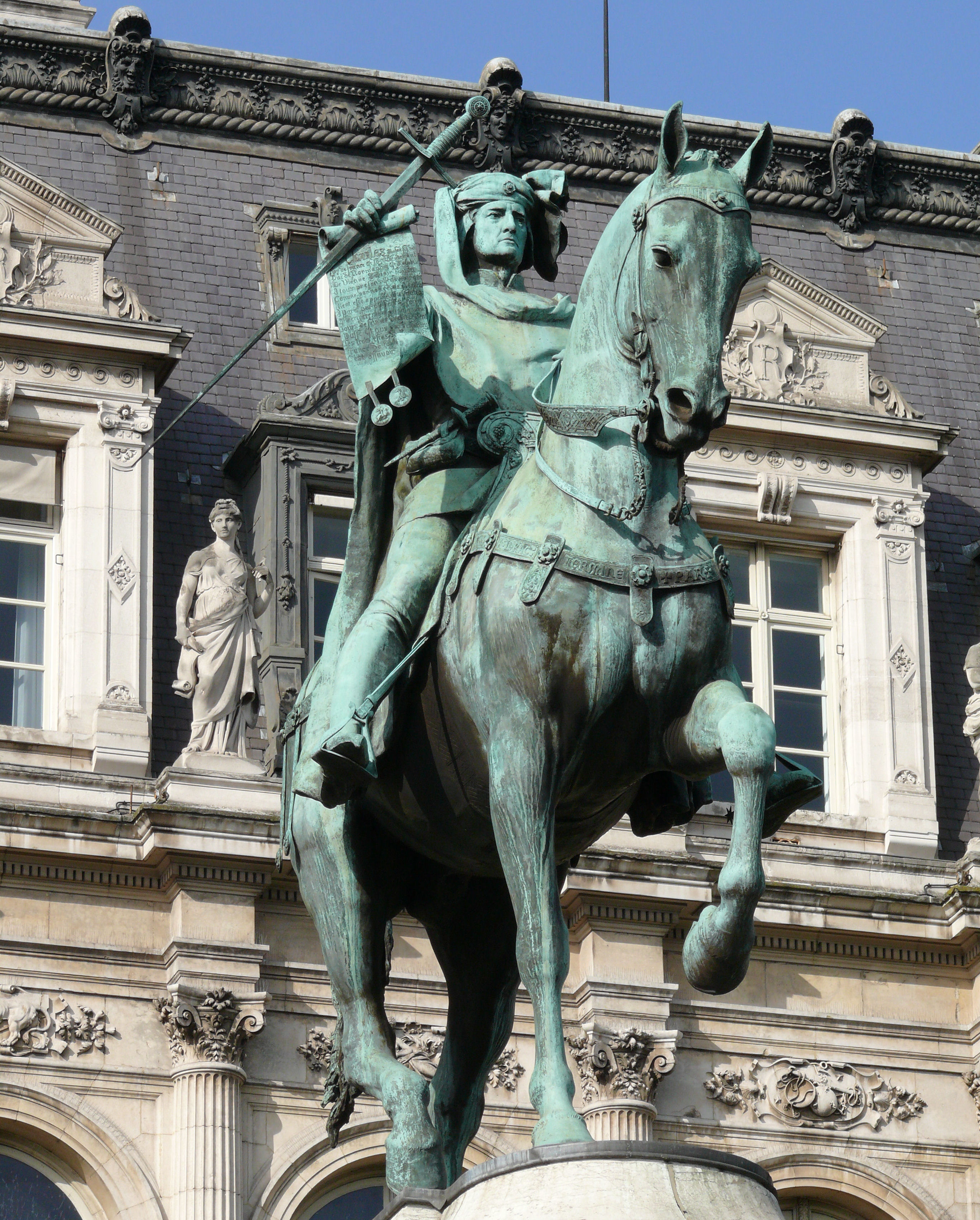 Statue équestre d’Étienne Marcel aux abords de l’hôtel de ville de Paris (jardin des Combattants-de-la-Nueve), 1888 