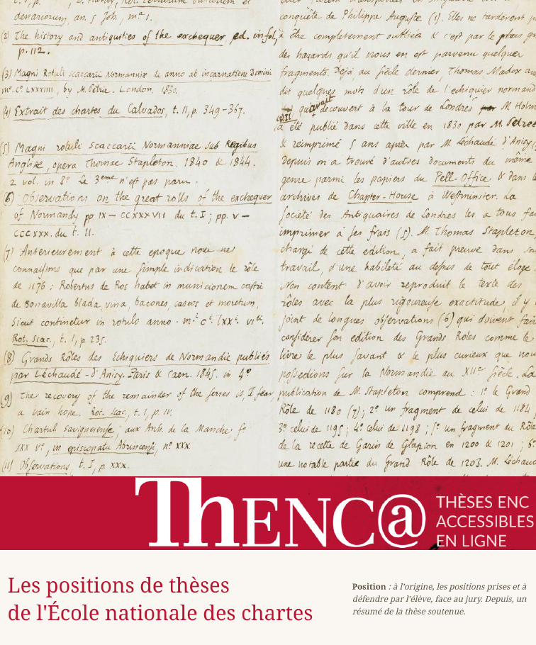 Les thèses d’École en ligne : ouverture conjointe du site ThENC@ et d’une application de consultation des positions de thèses