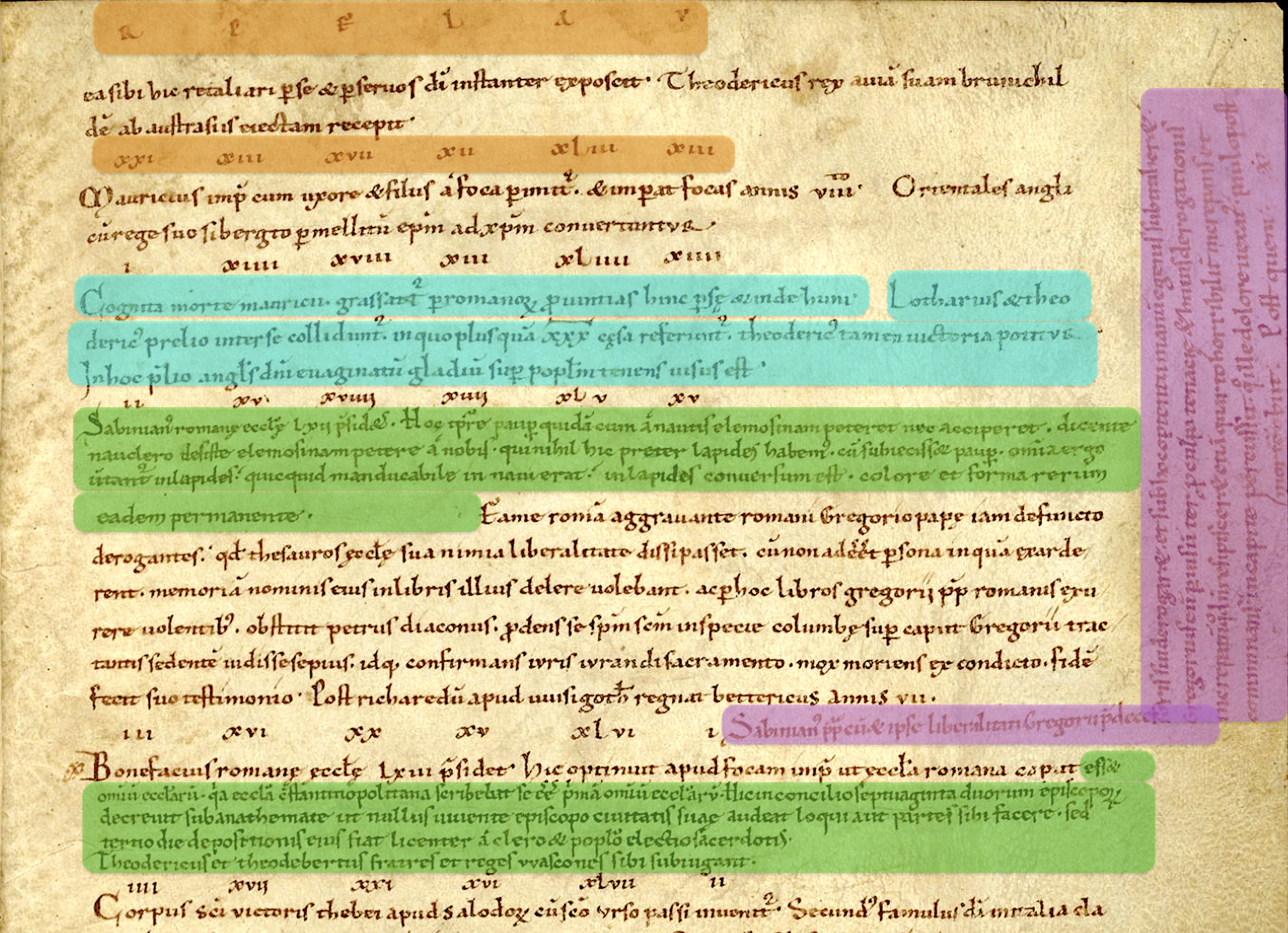 Image décorative : Bruxelles, KBR, 18239-40, f. 17r – manuscrit écrit et retravaillé sous le contrôle de Sigebert de Gembloux