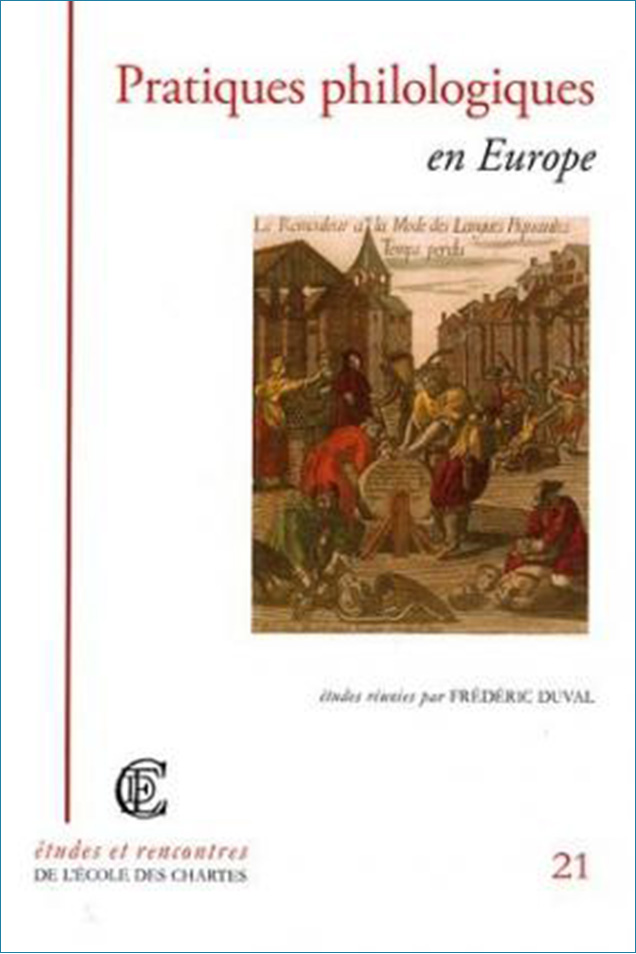Image décorative : couverture de "Pratiques philologiques en Europe"
