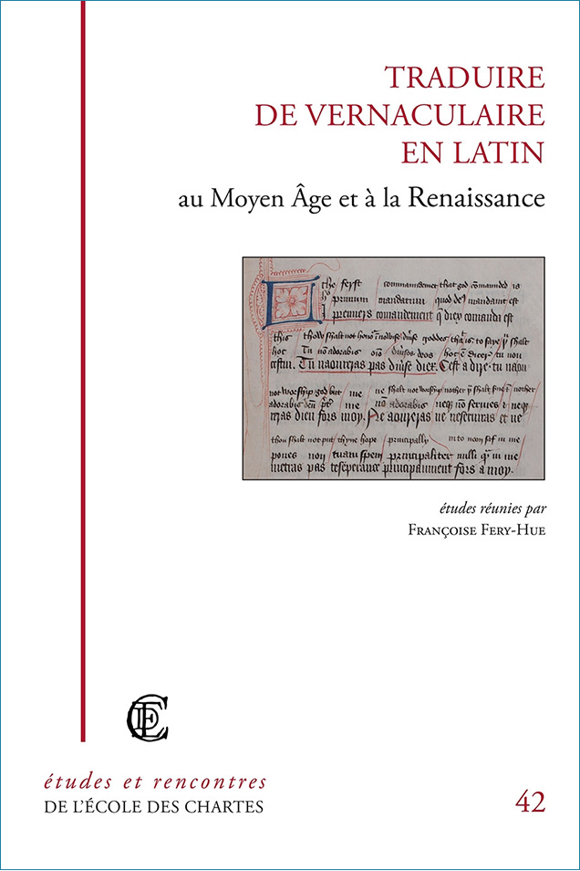 Image décorative : couverture de "Traduire de vernaculaire en latin au Moyen Âge et à la Renaissance"