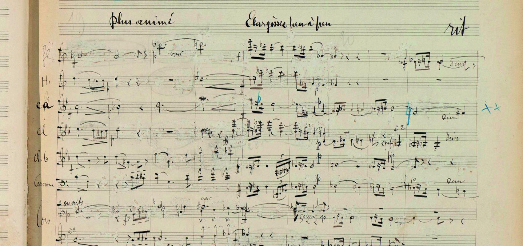 Image décorative : Gustave Charpentier (1860-1956), « Louise », manuscrit en partie autographe. Roman musical en 4 actes et 5 tableaux. - 1897 - BnF, Bibliothèque-musée de l’Opéra, RES-2172