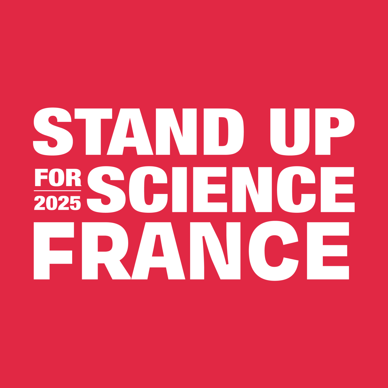 Image décorative : visuel sur lequel est écrit "Stand up for Science 2025 France"