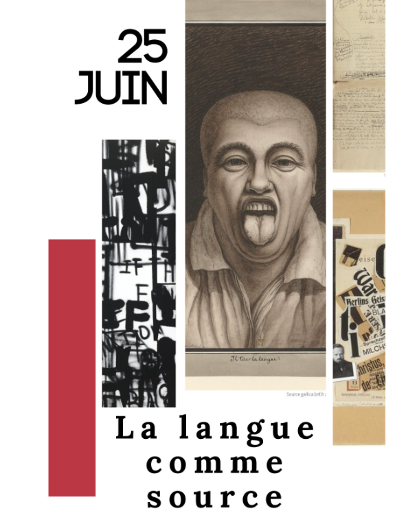 Image décorative : affiche de la journée « La langue comme source ». Source gallica.bnf.fr