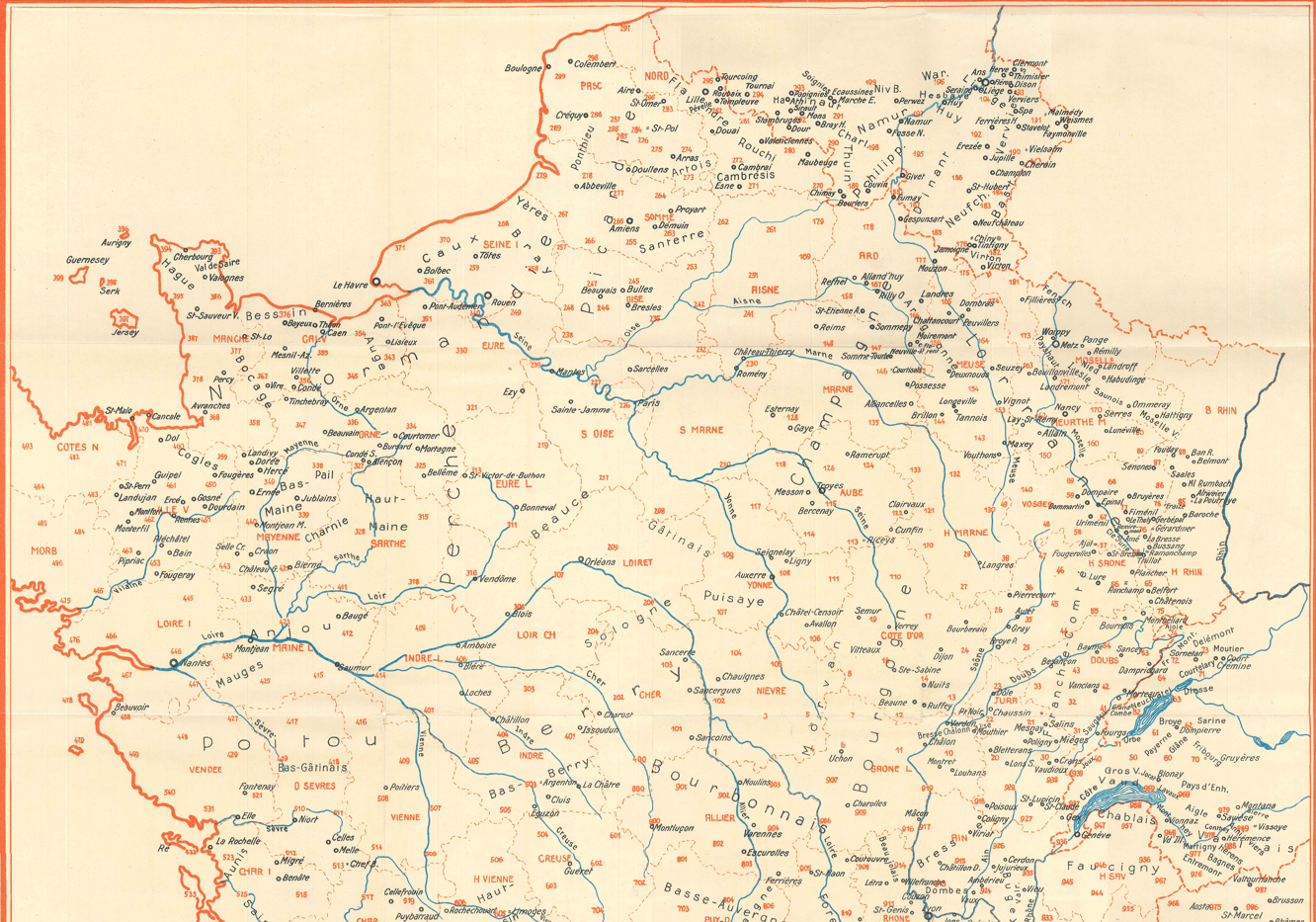 Image décorative : fond de carte du Französisches Etymologisches Wörterbuch © Source : Französisches Etymologisches Wörterbuch