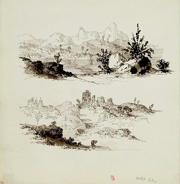 Image décorative : Eugène Viollet-le-Duc (1814-1879) et Victor Ruprich-Robert (1820-1887), "Souvenirs de la Commission des arts et édifices religieux, 1849-1871 et du Comité des inspecteurs généraux des édifices diocésains, 1853-1871" © INHA, collections Jacques Doucet, Ms 472, f. 25