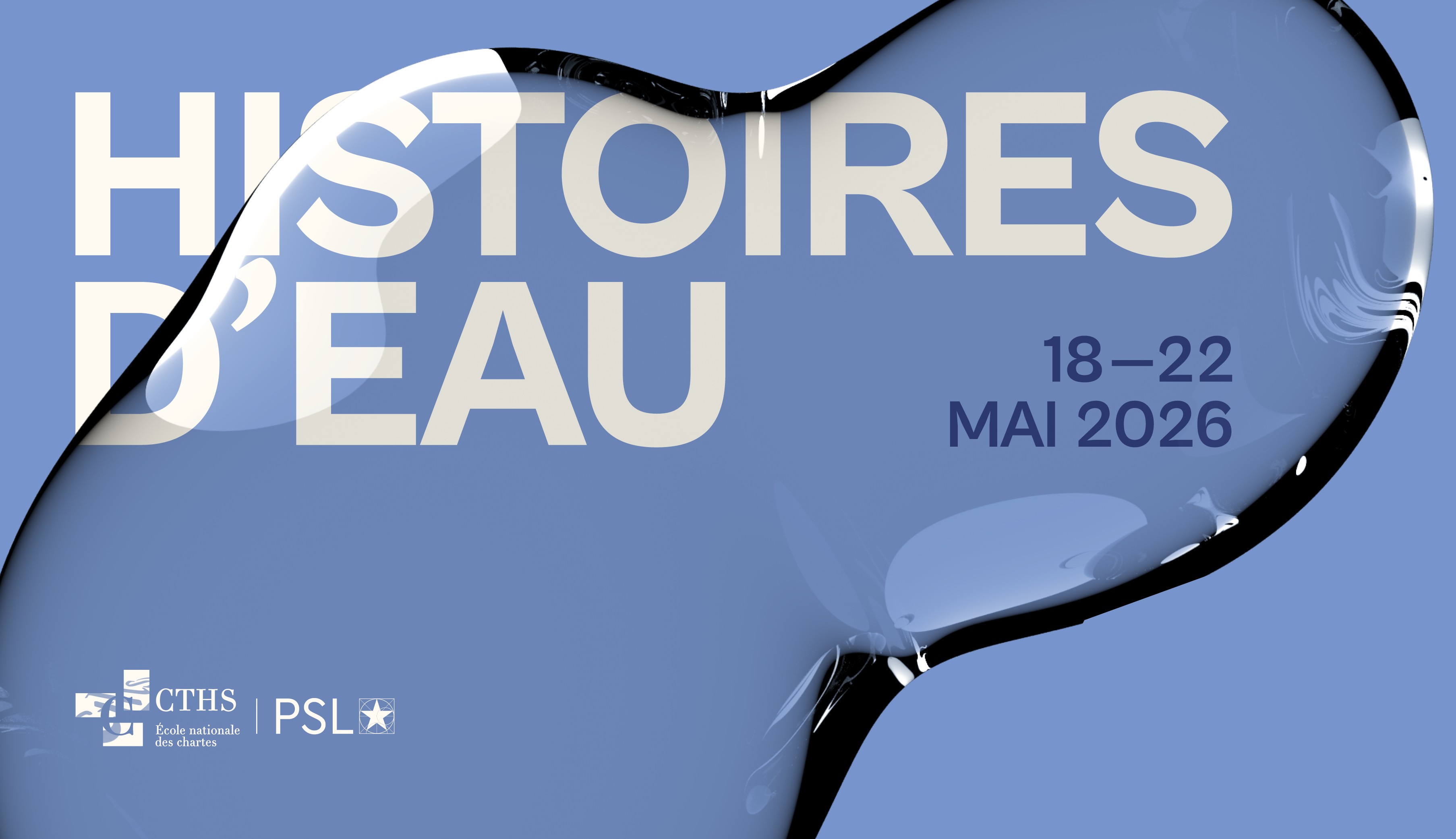 Image décorative : 150e congrès du CTHS, « Histoires d’eau » - Conception graphique : Théo Veron