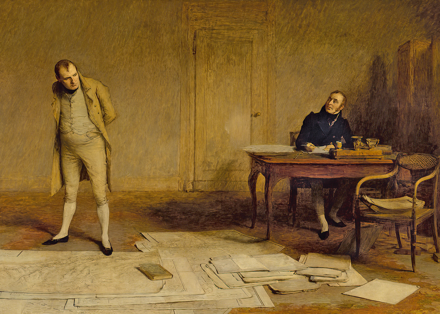 Image décorative : Napoléon dictant au comte Las Cases le récit de ses campagnes, par William Quiller Orchadson © Lady Lever Museum of Liverpool, Grande-Bretagne