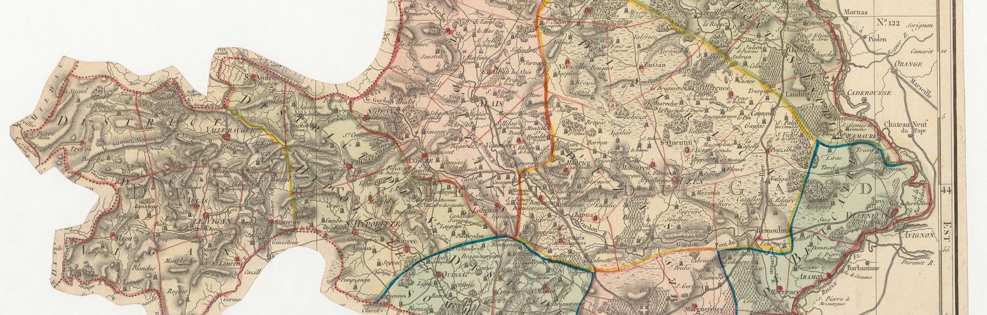 Carte du département du Gard