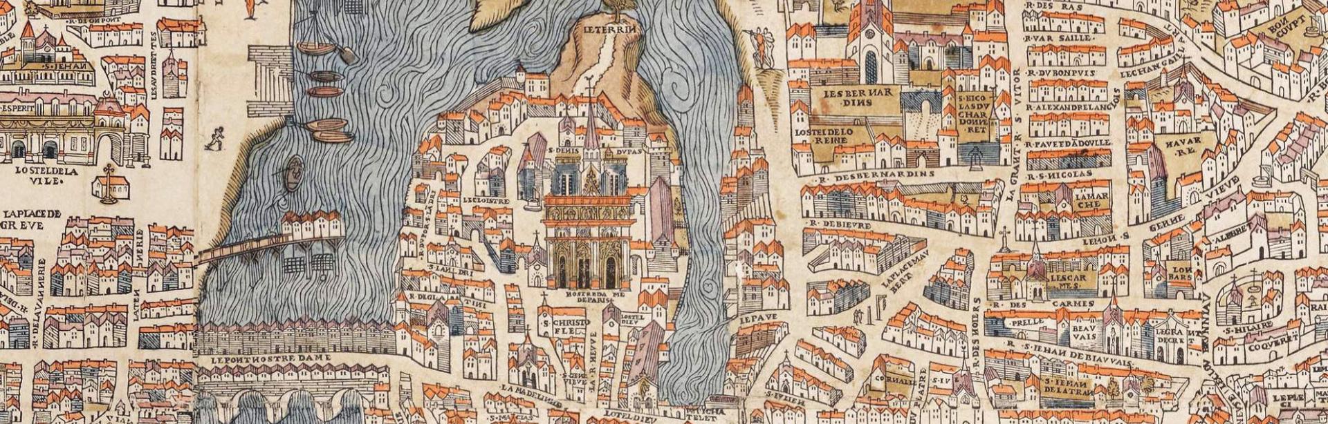 Olivier Truschet, Germain Hoyau, Plan de Paris (vers 1550) © Domaine public, Wikimedia Commons