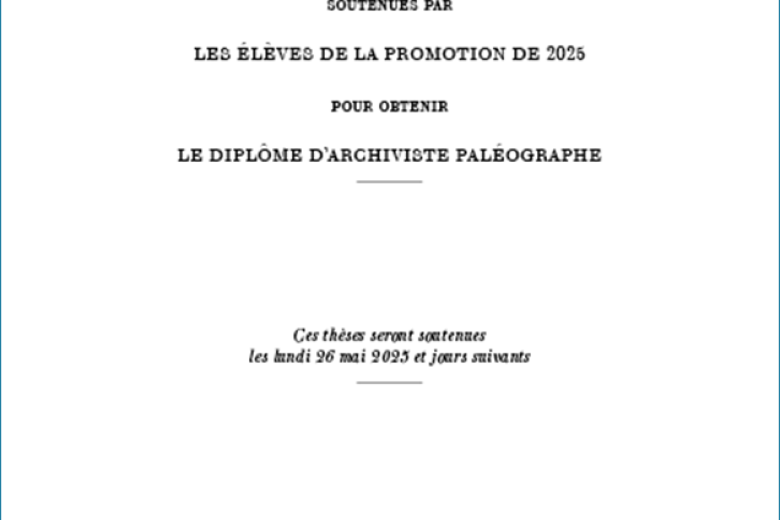Image décorative : couverture des "Positions des thèses 2025"