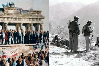 Occupation de la porte de Brandebourg (1989) / Combattants moudjahidines dans la province afghane de Kounar (1987)