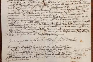 Supplique d’un bénéficier du diocèse de Toulouse, signée à Rome le 24 juin 1578 (Archives nationales, M 881)