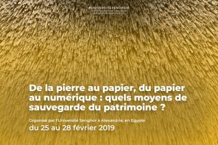 Affiche du colloque « De la pierre au papier, du papier au numérique »