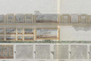 Esquisse inédite de la Galerie des batailles au premier étage de l’aile du midi au château de Versailles, 19 août 1833 