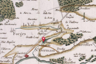 Détail de la carte géohistorique du Dictionnaire topographique de la France