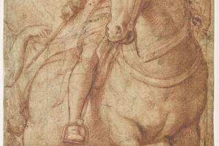 Saint Martin à cheval, partageant son manteau, Giovanni Antonio de Sacchis, dit Il Pordenone (Pordenone, 1483/1484 – Ferrare, 1539) 