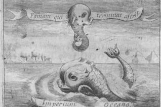 Gravure de frontispice de l’ouvrage : P. Rodelle s.j., Delphinus Gallicus rex maris constitutus. Poema genethliacum, Tolosae, Boude, 1662  