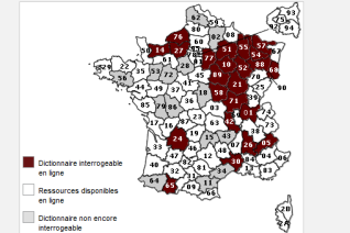 Capture d'écran du site web du Dictionnaire topographique de la France