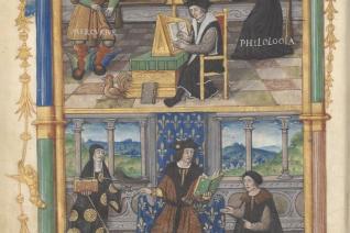 Miniature, De l'institution du prince, Guillaume Budé (c. 1519) 