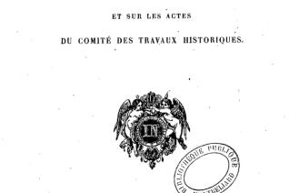 Couverture du Rapport au ministre sur les documents inédits de l'histoire de France