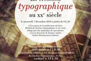 Affiche de la journée d'étude « La création typographique au XXe siècle »