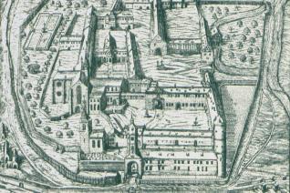 Vue cavalière du monastère de Schöntal (Wurtemberg) en 1686, avant sa transformation au début du XVIIIe siècle