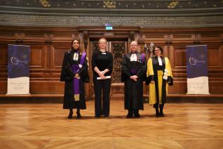 Image décorative : De gauche à droite : Isabelle Prat, Lucie Moruzzis, Bernard Beignier, et Michelle Bubenicek © Chancellerie des Universités de Paris - Sylvain Lhermie
