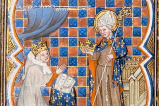 Image décorative : F. 304r. Sanctoral, fête de saint Louis de Toulouse - © Anthony Voisin / Photo Synthèse / BnF