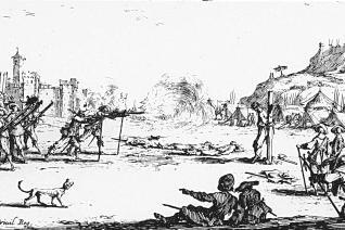 Image décorative : élément de la série de gravures « Les misères et les malheurs de la guerre », dite « Les Grandes Misères de la guerre », 1633, Jacques Callot.