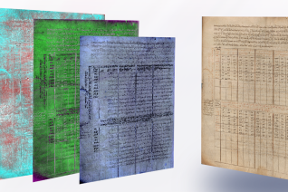 Image décorative : BnF, Manuscrits, Supplément Grec 921, f. 2v. Ensemble d'images multispectrales post-traitées par le CSMC dans le cadre d’une collaboration entre la BnF et l'Université de Hambourg (2021)