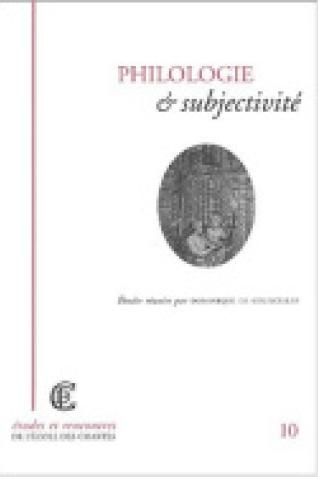 Couverture de « Philologie et subjectivité » © Énc