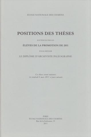 Positions des thèses 2011