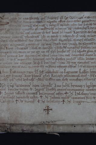 Acte de Waleran, comte de Meulan, de 1023, en faveur de la Trinité de Fécamp, conservé au Palais Bénédictine de Fécamp - n° 5