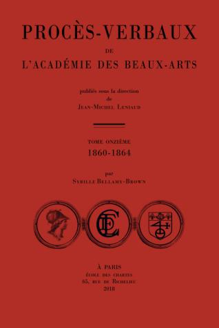 Couverture des Procès-verbaux de l'Académie des beaux-arts : 1860-1864, t. XI