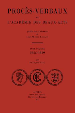 Couverture des Procès-verbaux de l'Académie des beaux-arts : 1855-1859, t.X