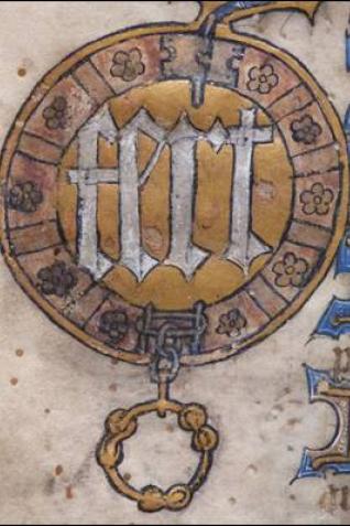 Détail d’une copie des statuts de l’ordre du Collier, Archivio di Stato, Turin, mazzo I/4, 6<sup>e</sup> pièce, début XVᵉ siècle
